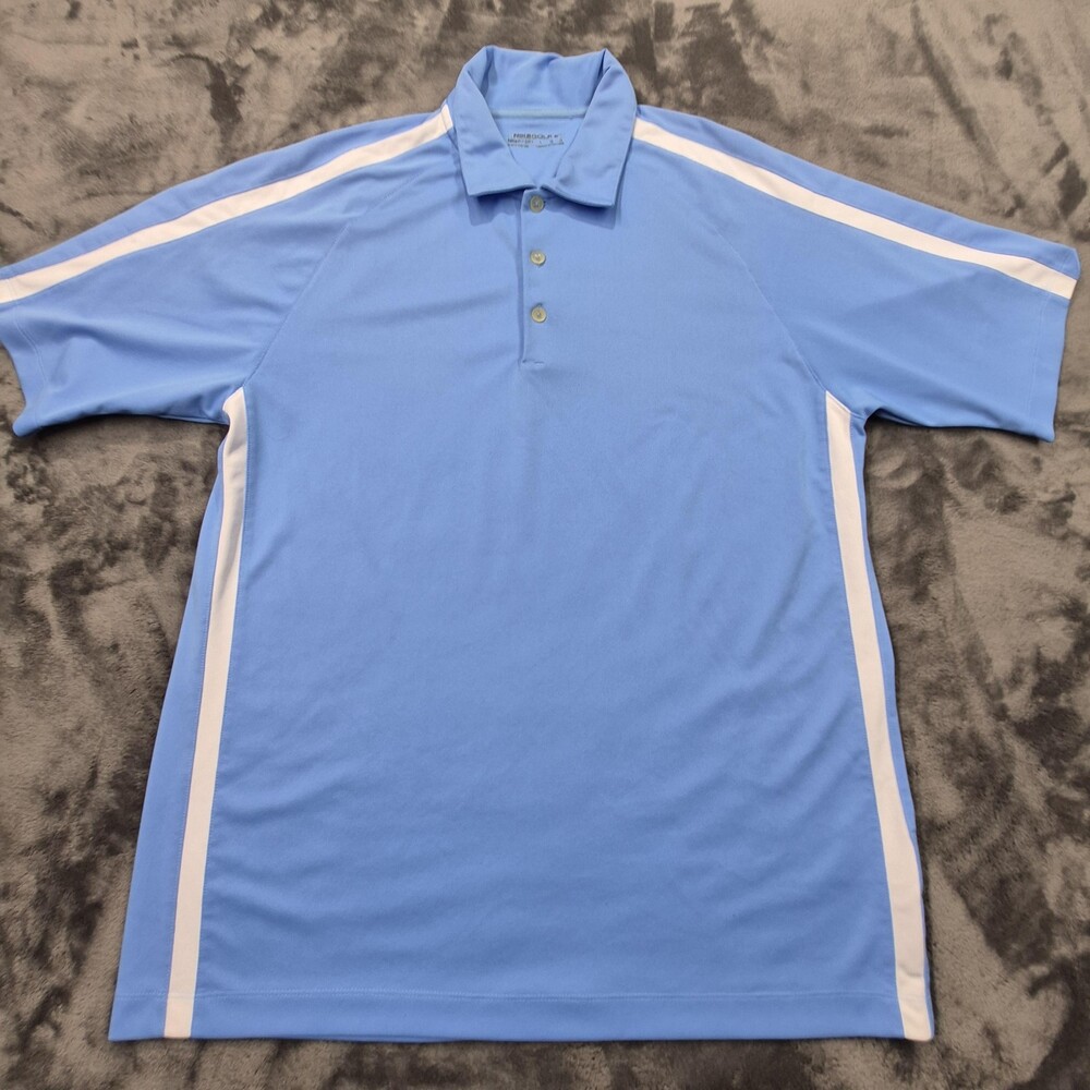 Nike Golf Polo Shirt Mens Large Light Blue White Fit Dry Performance 244584-412